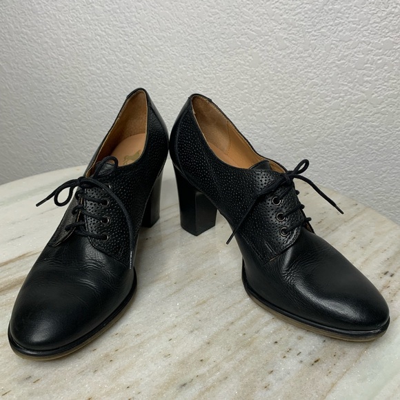 Embassy London heels Oxford shoes sz 8 EU 39 Black Women's Lace-Up - Picture 1 of 11